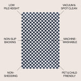 Ainsley Modern Cottage Checkerboard Washable Area Rug
