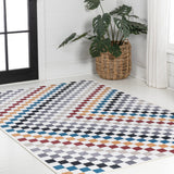 Ainsley Modern Cottage Checkerboard Washable Area Rug