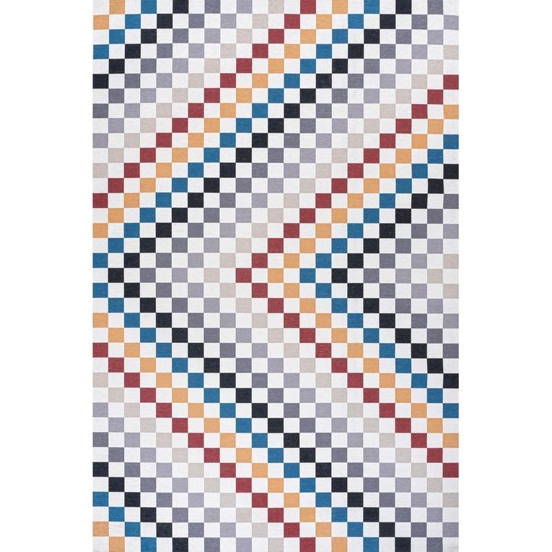 Ainsley Modern Cottage Checkerboard Washable Area Rug
