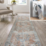 Armae Distressed Medallion Chenille Machine-washable Area Rug