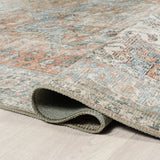 Armae Distressed Medallion Chenille Machine-washable Area Rug
