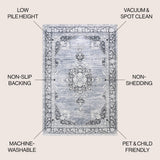 Bausch Bohemian Distressed Chenille Machine-washable Area Rug