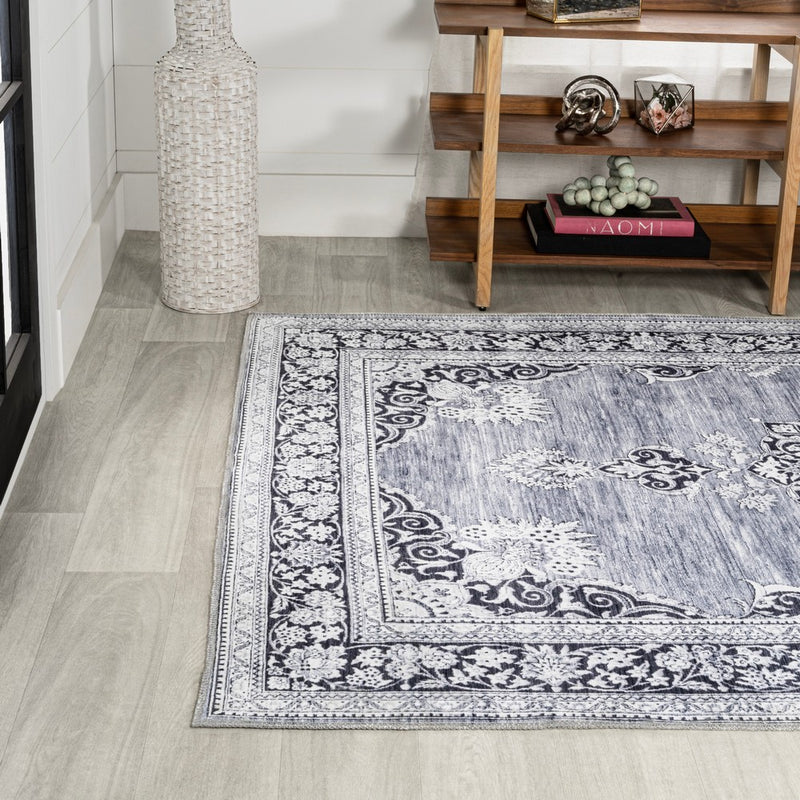 Bausch Bohemian Distressed Chenille Machine-washable Area Rug