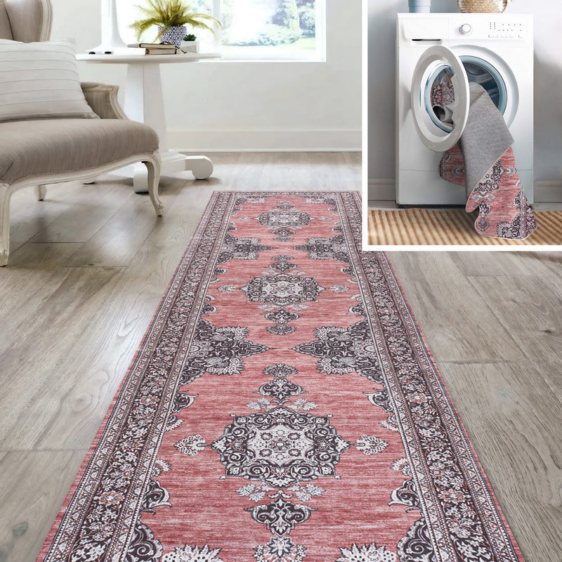Bausch Bohemian Distressed Chenille Machine-washable Area Rug