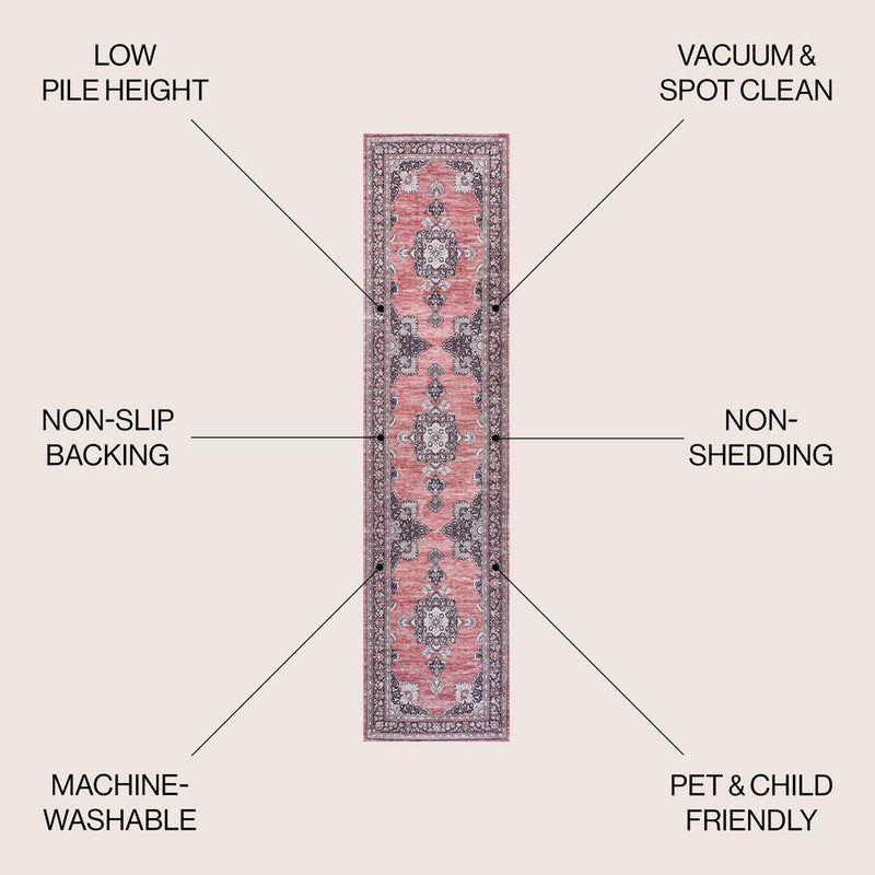 Bausch Bohemian Distressed Chenille Machine-washable Area Rug
