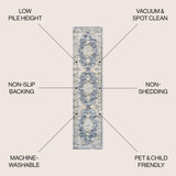 Bausch Bohemian Distressed Chenille Machine-washable Area Rug