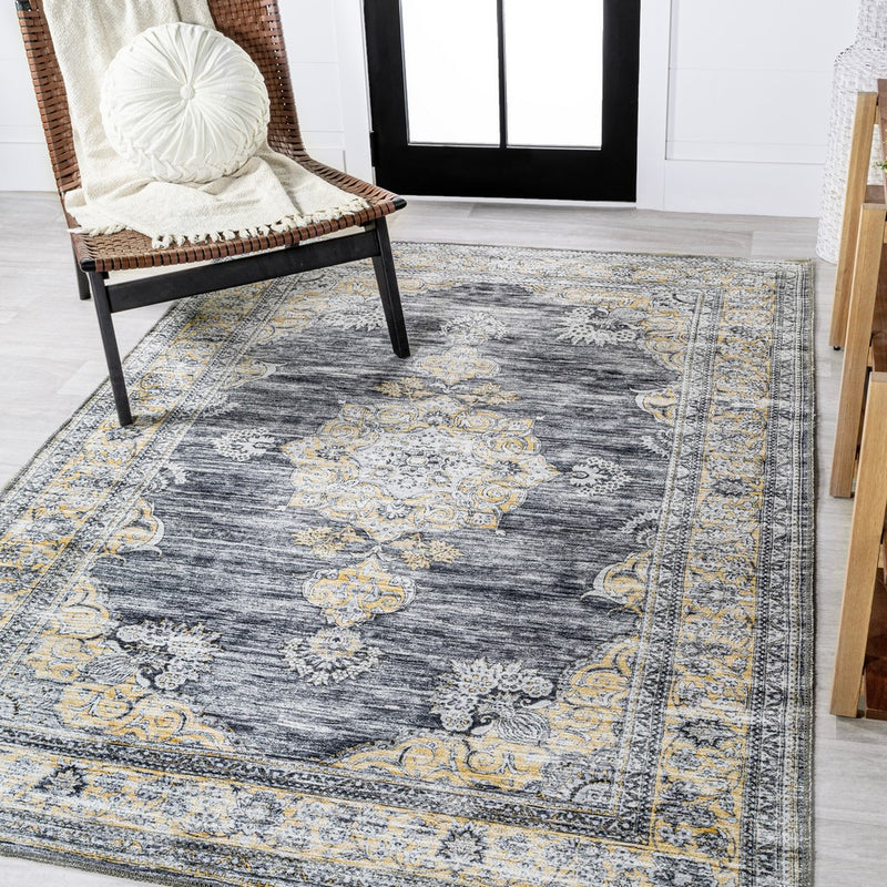 Bausch Bohemian Distressed Chenille Machine-washable Area Rug