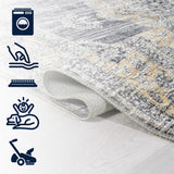 Bausch Bohemian Distressed Chenille Machine-washable Area Rug
