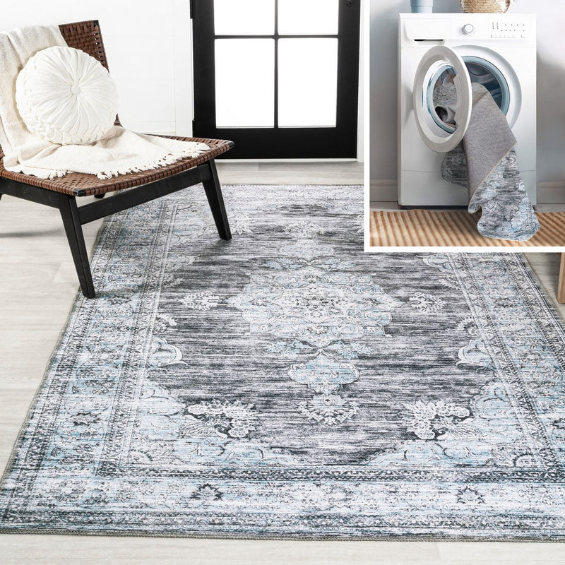 Bausch Bohemian Distressed Chenille Machine-washable Area Rug