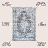 Bausch Bohemian Distressed Chenille Machine-washable Area Rug