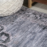 Wincer Chenille Cottage Medallion Machine-washable Area Rug