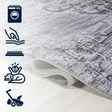 Wincer Chenille Cottage Medallion Machine-washable Area Rug