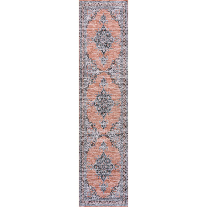 Wincer Chenille Cottage Medallion Machine-washable Area Rug