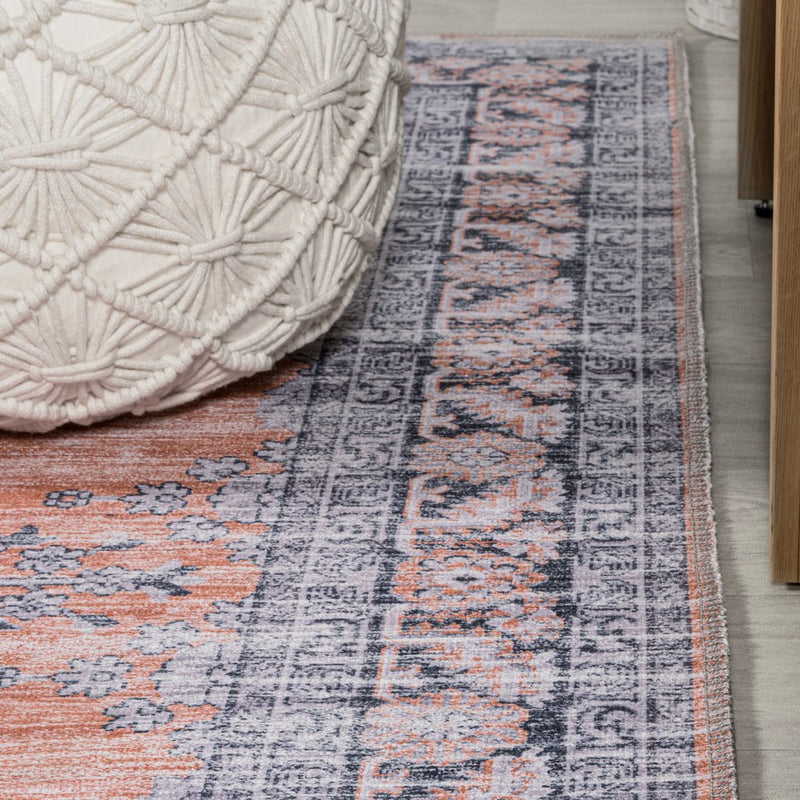 Wincer Chenille Cottage Medallion Machine-washable Area Rug