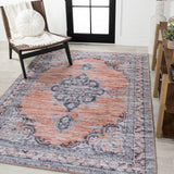 Wincer Chenille Cottage Medallion Machine-washable Area Rug