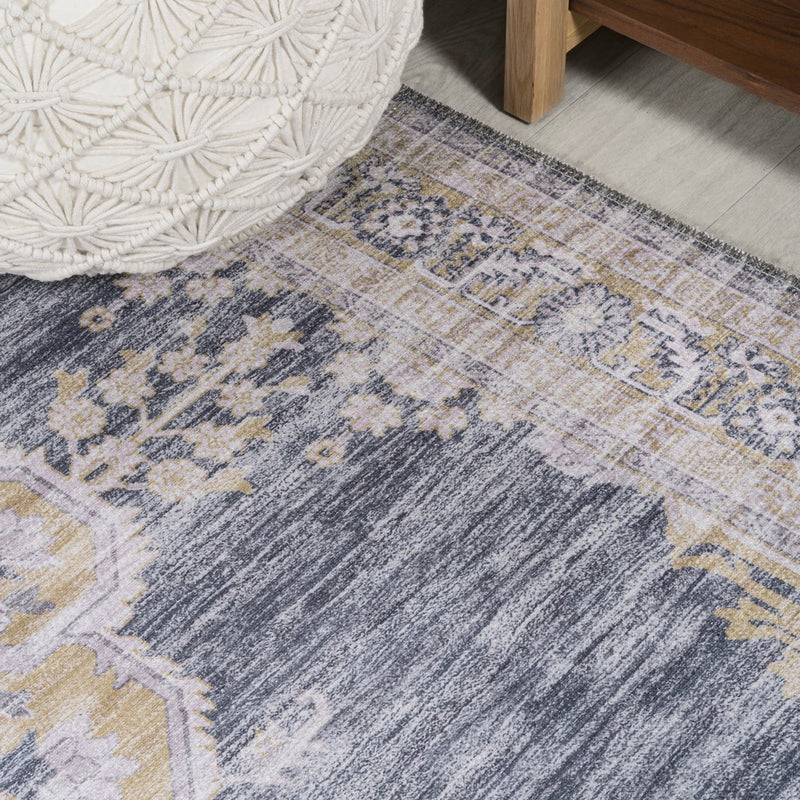 Wincer Chenille Cottage Medallion Machine-washable Area Rug