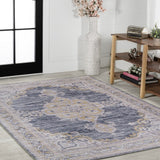 Wincer Chenille Cottage Medallion Machine-washable Area Rug