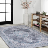 Wincer Chenille Cottage Medallion Machine-washable Area Rug