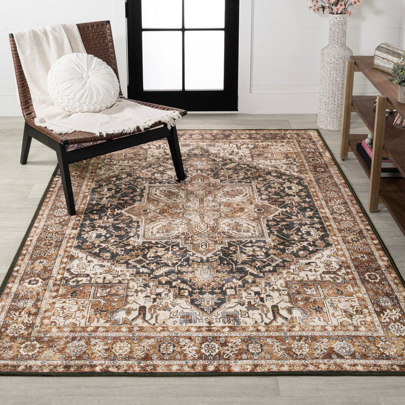 Chapell Chenille Mid-century Medallion Machine-washable Area Rug