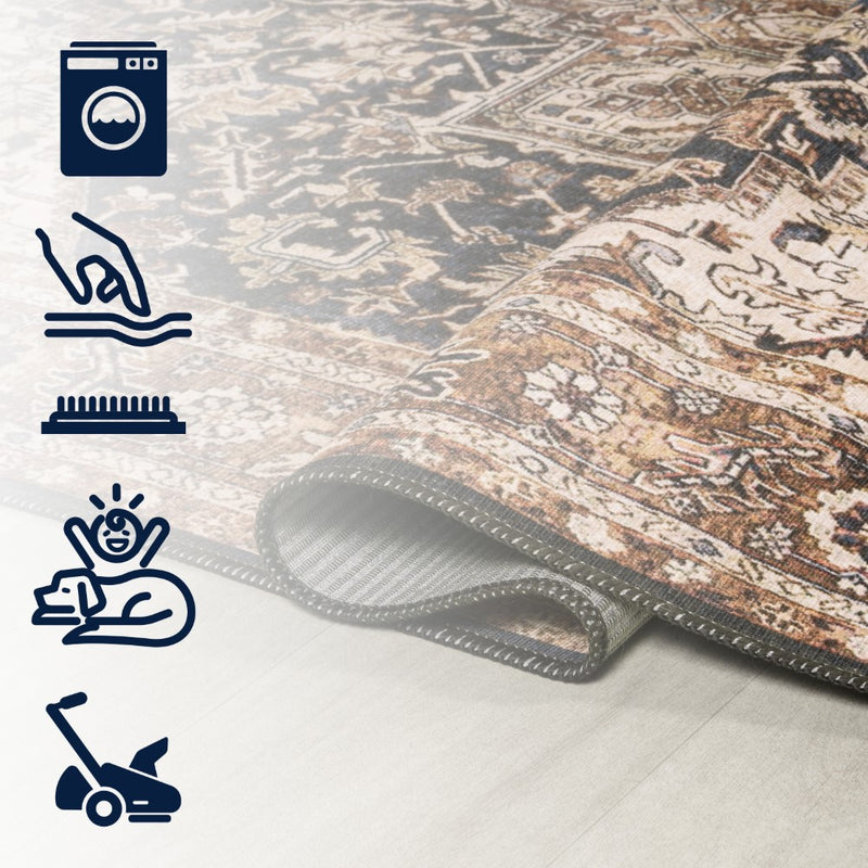 Chapell Chenille Mid-century Medallion Machine-washable Area Rug