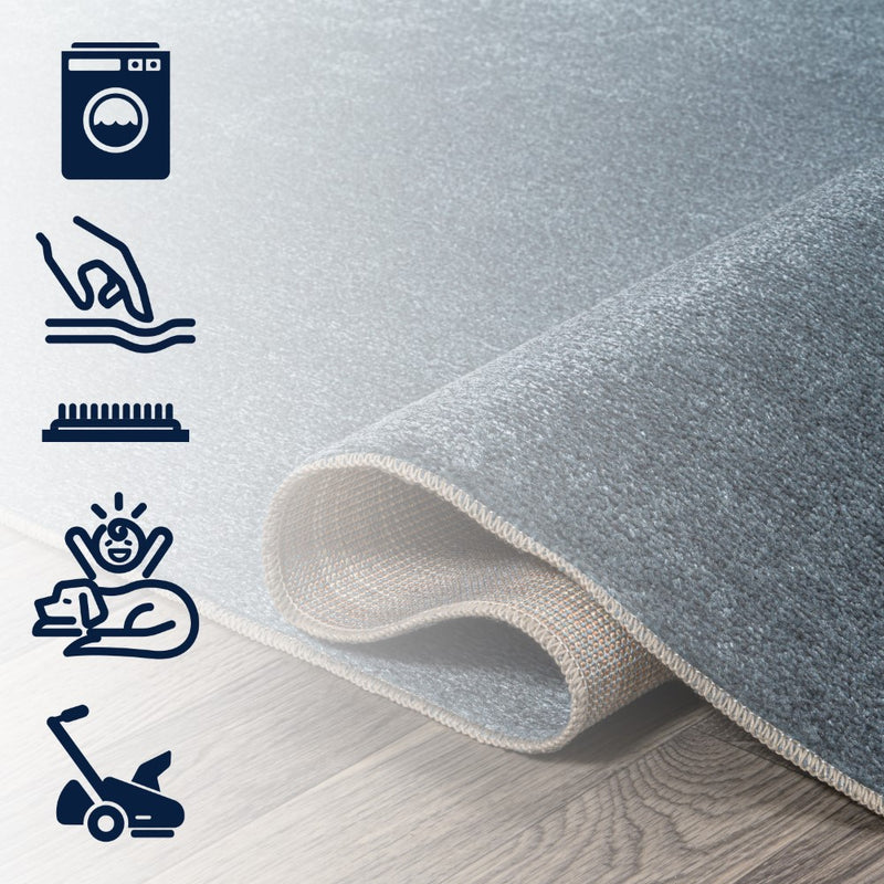 Twyla Classic Solid Low-Pile Machine-Washable Area Rug