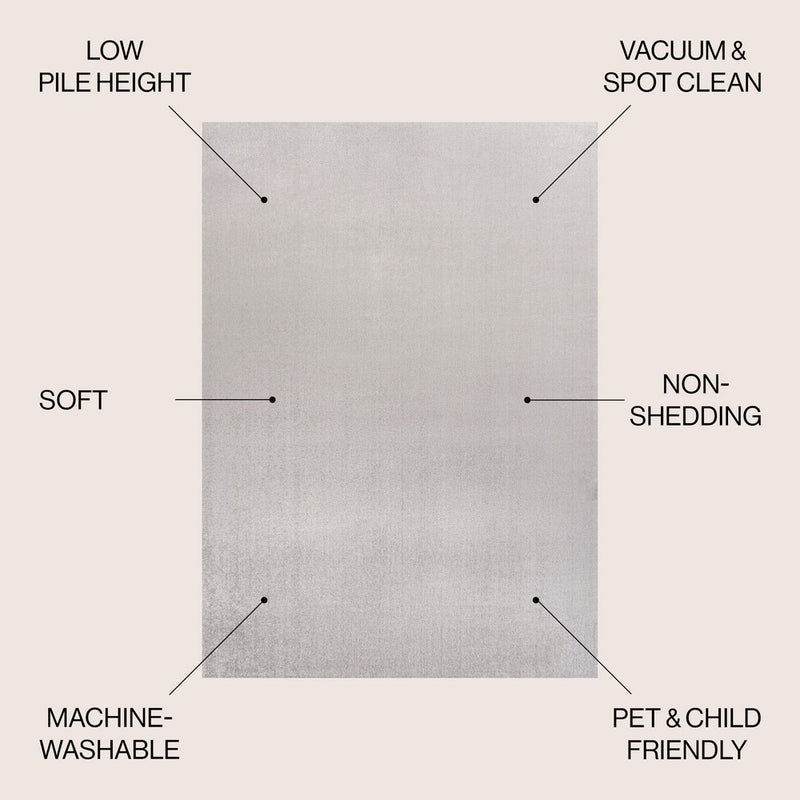 Twyla Classic Solid Low-Pile Machine-Washable Area Rug