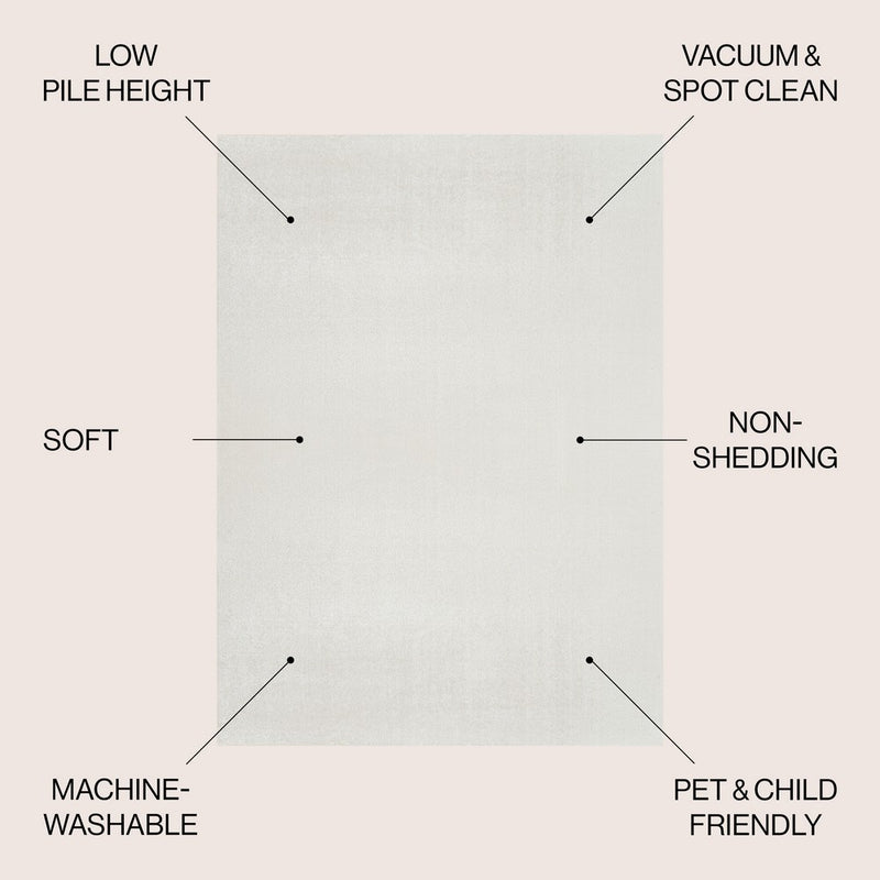Twyla Classic Solid Low-Pile Machine-Washable Area Rug