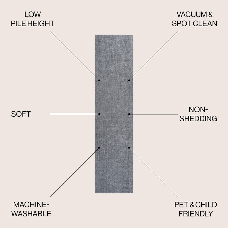 Twyla Classic Solid Low-Pile Machine-Washable Area Rug