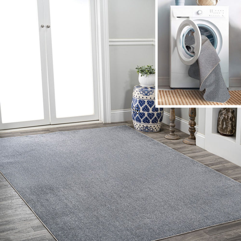 Twyla Classic Solid Low-Pile Machine-Washable Area Rug