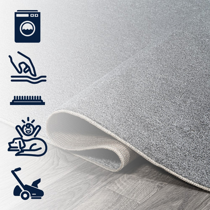 Twyla Classic Solid Low-Pile Machine-Washable Area Rug