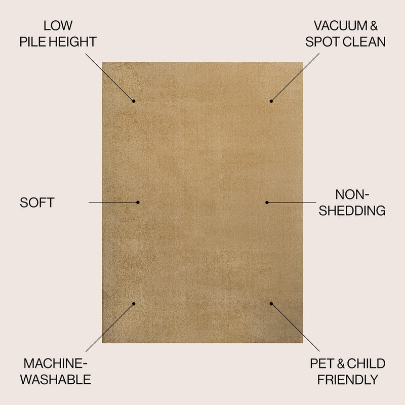 Twyla Classic Solid Low-Pile Machine-Washable Area Rug