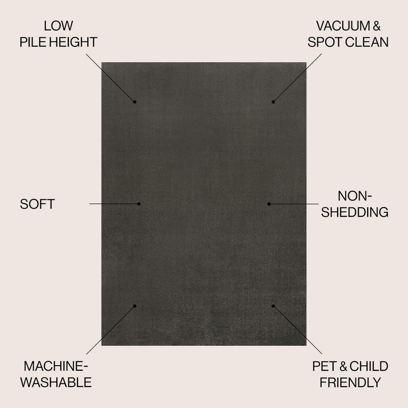 Twyla Classic Solid Low-Pile Machine-Washable Area Rug