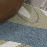 Algae Abstract Glam Botanical Machine-washable Area Rug