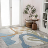 Algae Abstract Glam Botanical Machine-washable Area Rug