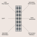 Gingham Gradient Plaid Cottage Machine-washable Area Rug