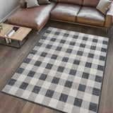 Gingham Gradient Plaid Cottage Machine-washable Area Rug