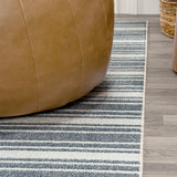 Fawning Two-tone Striped Classic Low-pile Machine-washable Area Rug
