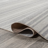 Fawning Two-tone Striped Classic Low-pile Machine-washable Area Rug