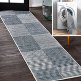 Shutter Minimalist Striped Plaid Machine-washable Area Rug