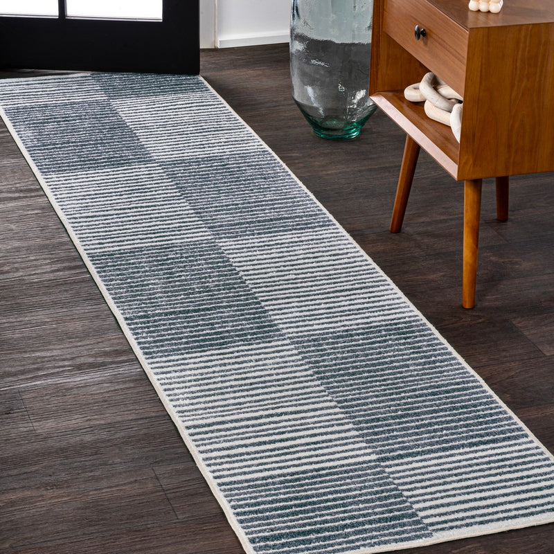 Shutter Minimalist Striped Plaid Machine-washable Area Rug