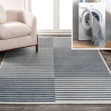 Shutter Minimalist Striped Plaid Machine-washable Area Rug