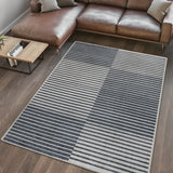 Shutter Minimalist Striped Plaid Machine-washable Area Rug