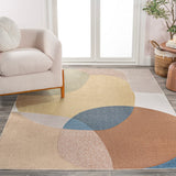 Pebble Geometric Kids & Novelty Machine-washable Area Rug