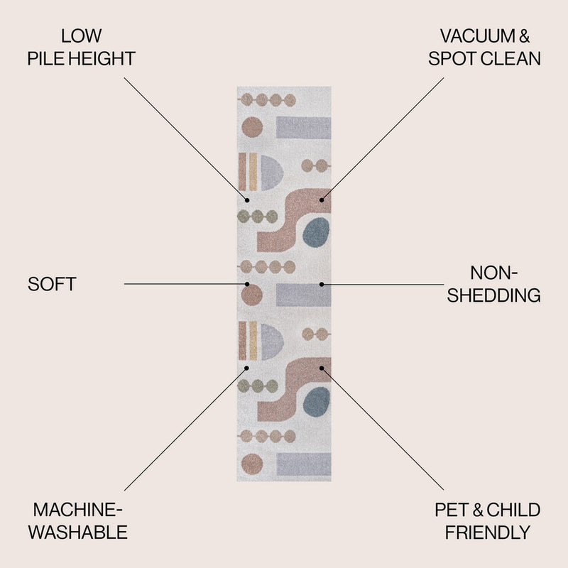 Riley Abstract Coastal Kids & Novelty Machine-washable Area Rug