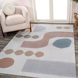 Riley Abstract Coastal Kids & Novelty Machine-washable Area Rug