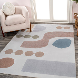 Riley Abstract Coastal Kids & Novelty Machine-washable Area Rug