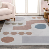 Riley Abstract Coastal Kids & Novelty Machine-washable Area Rug