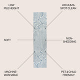 Maze Abstract Two-Tone Low-Pile Machine-Washable Area Rug