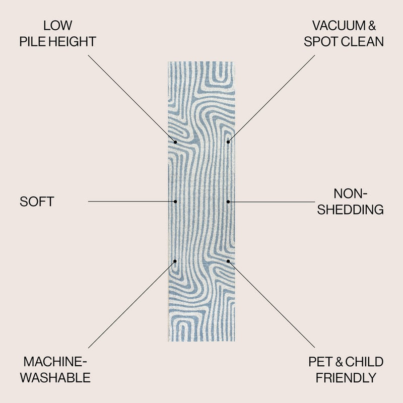 Maze Abstract Two-Tone Low-Pile Machine-Washable Area Rug
