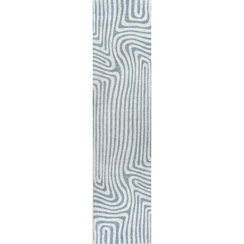 Maze Abstract Two-Tone Low-Pile Machine-Washable Area Rug